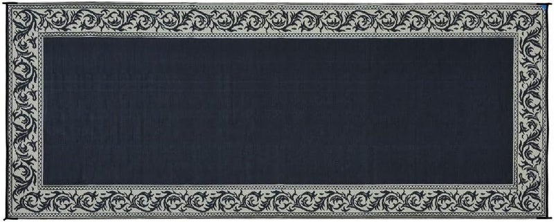 Stylish Camping Ming's Mark RC1 Reversible Classical Patio Mat - 8' x 20', Black/Beige - Image 3